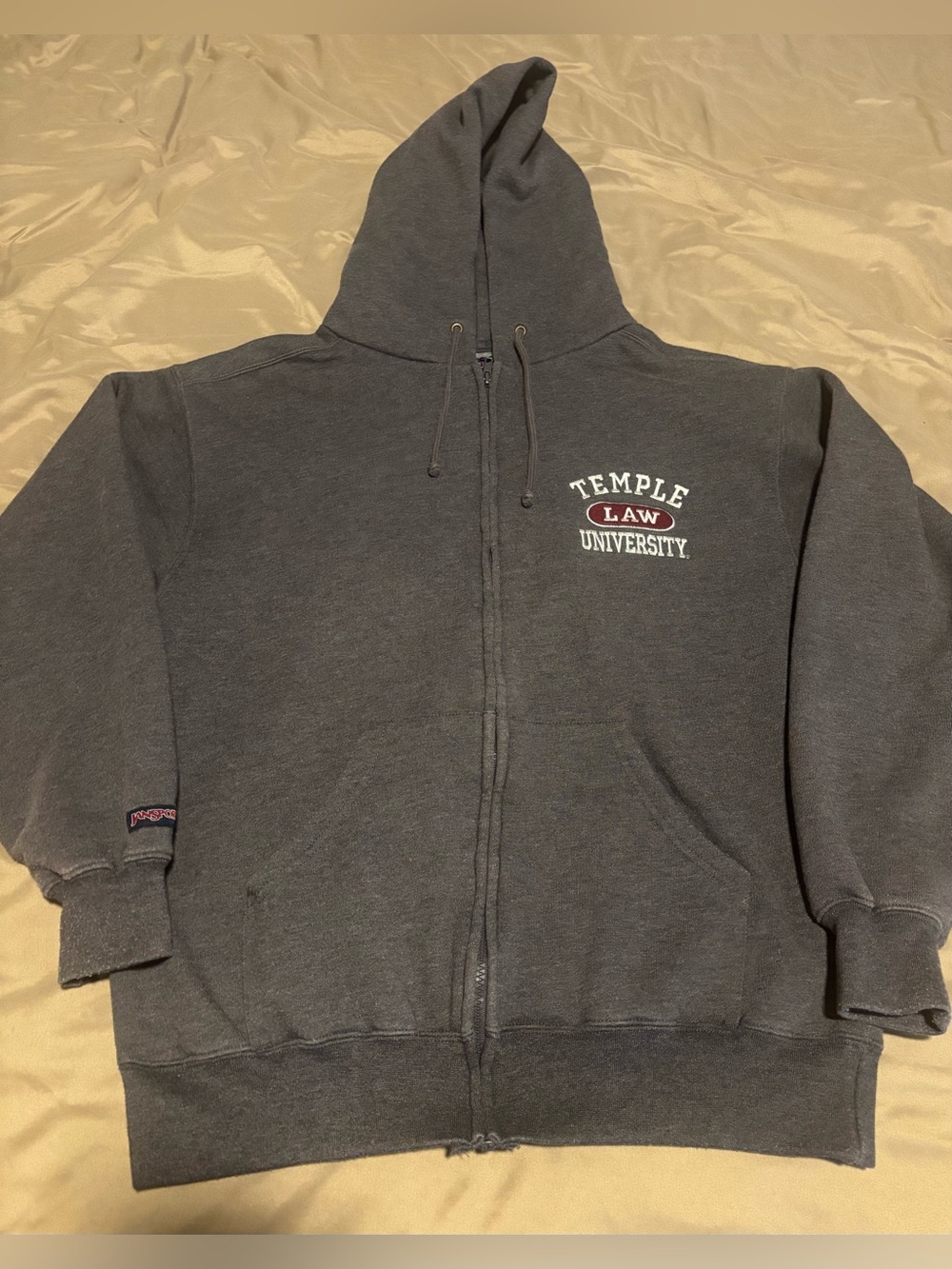 Vintage Temple University Law Full Zip Jacket Hoodie Size Medium Jansport Tag